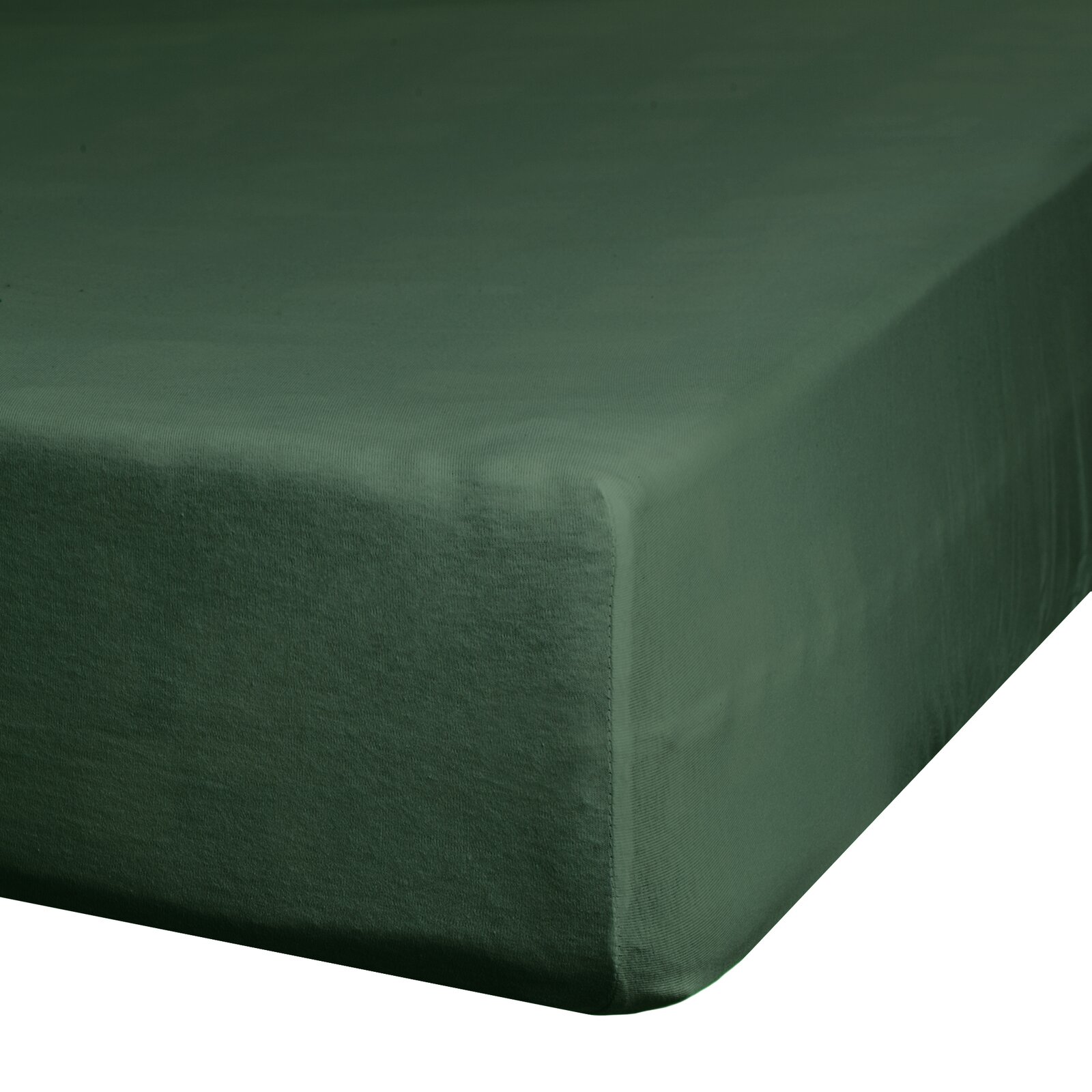 Plachta na posteľ zo saténovej bavlny s gumičkou - Nova/Diva, tmavozelená 160 x 200 cm